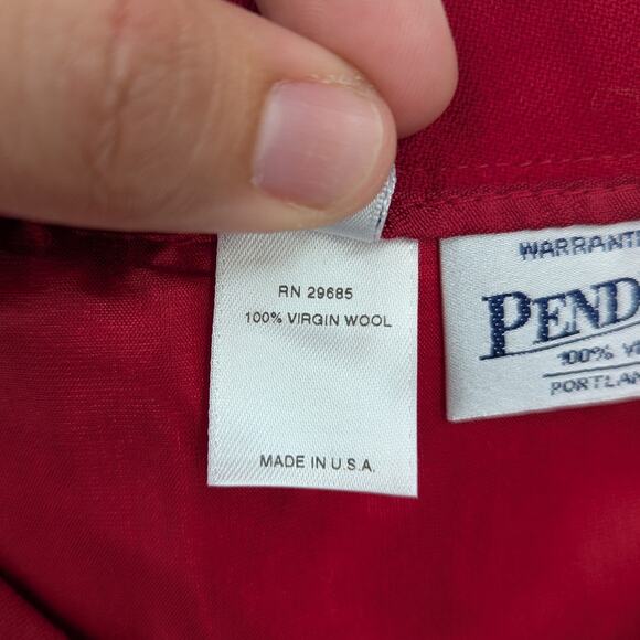 Vintage Pendleton 100% Wool Red Knee Length Skirt Size 16 Made in USA Trad Retro - Picture 4 of 4